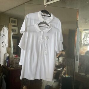 Kim Rogers Large White Tennis Polo Shirts